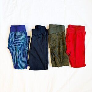 All In Motion Boys XS (4/5) Activewear Leggings 4-Pack Lightweight Stretchy